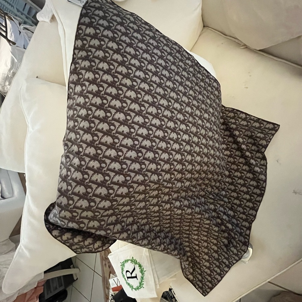 Christian Dior brown logo scarf